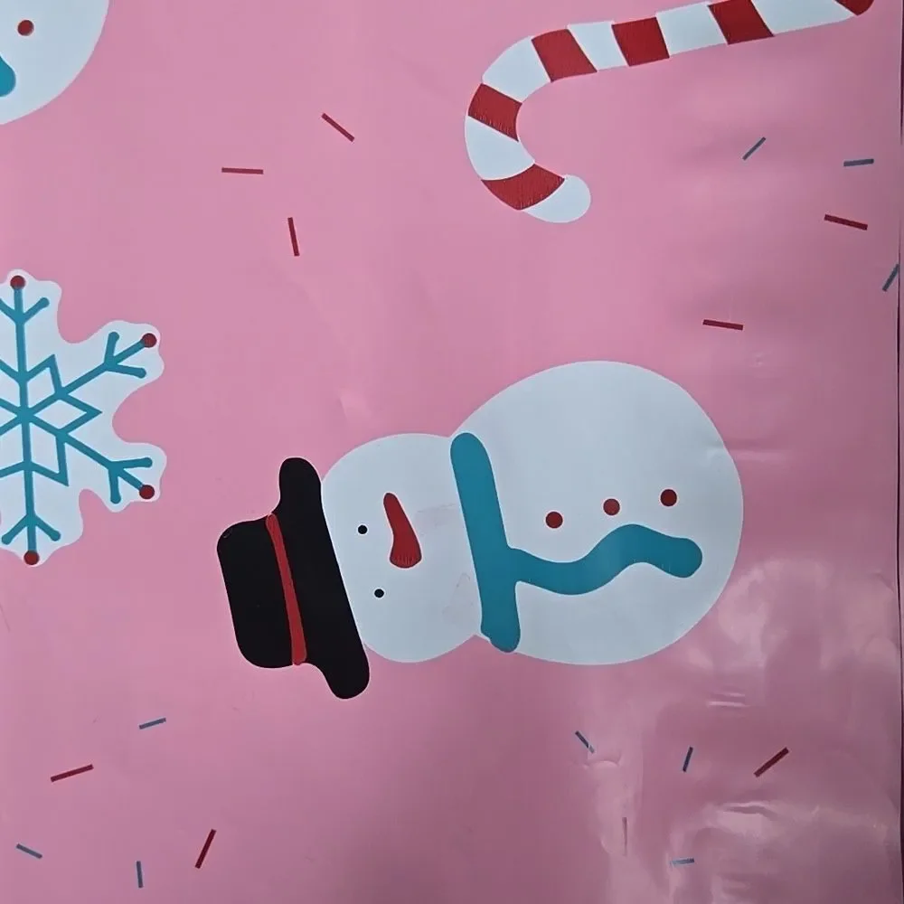 Pink Snowman Candy Cane Poly Mailers  8 Count Boho Office Ship Merch Swag Posh